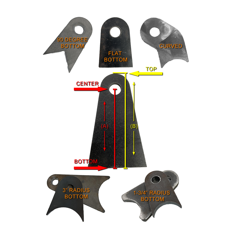 1-3/4" Radius Bottom Shock Tabs