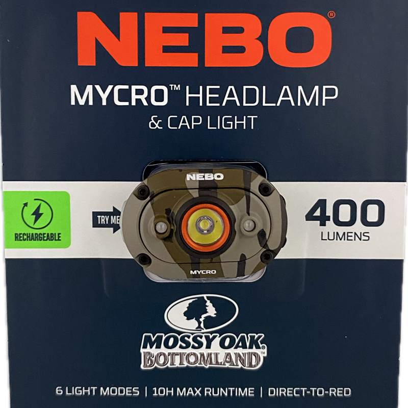 Nebo Mycro Headlamp Mossy Oak Bottomland Headlamp & Cap Light